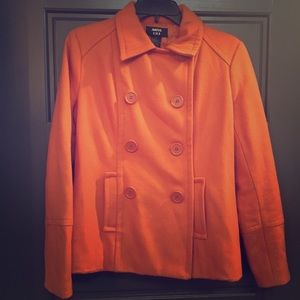 Orange medium pea coat